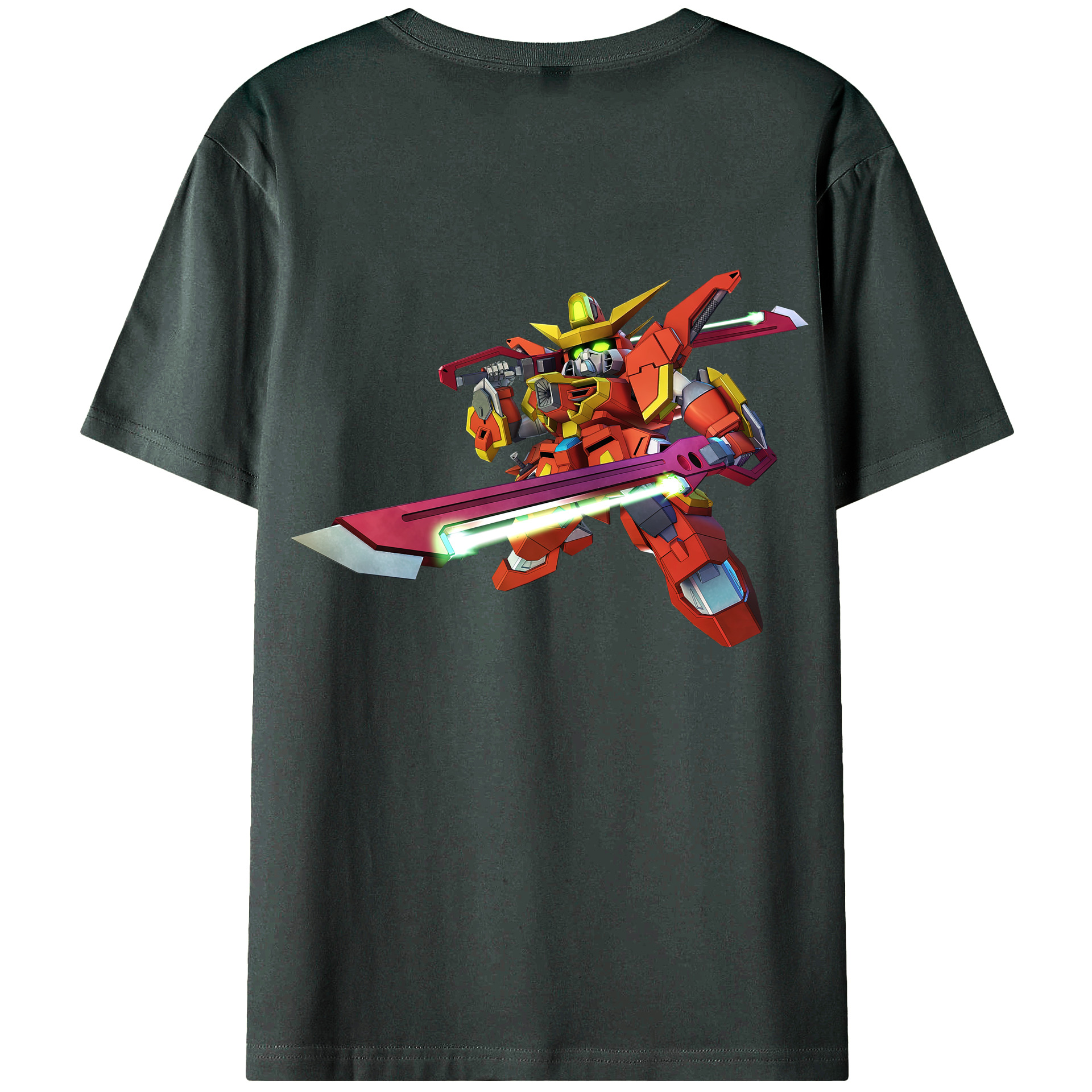 （画像用） 機動戦士ガンダム Mobile Suit Gundam 綿100％ メンズ半袖Tシャツ（バックプリント） 通気性